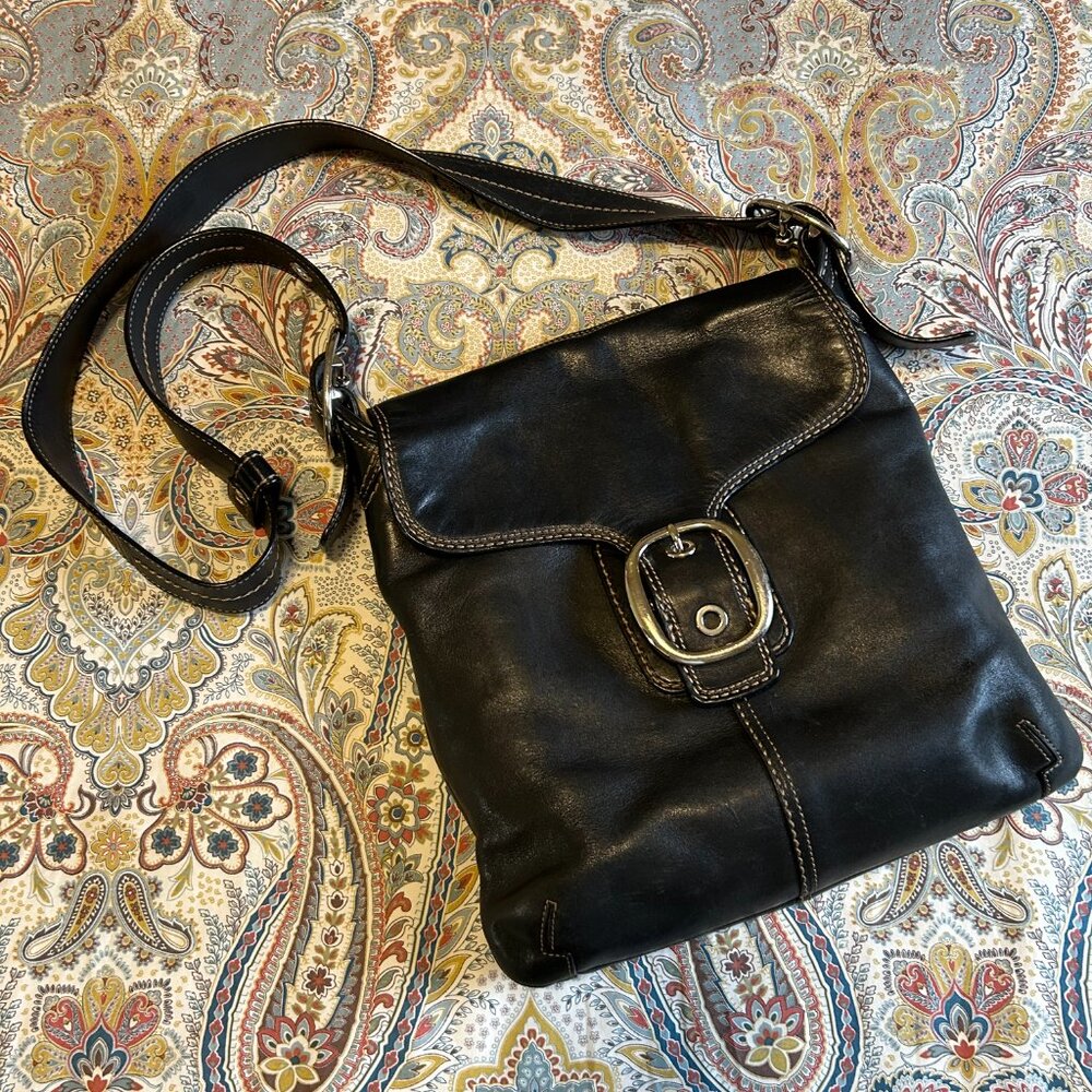 Coach Black Leather Bleeker Cross body Bag